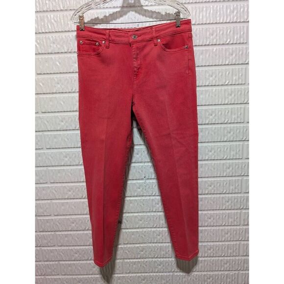 Lauren Ralph Lauren Women's Orange Premier Skinny Cropped Straight Pants Size 8 - Picture 1 of 8